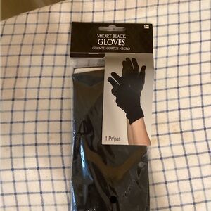 Short Black Gloves Adult